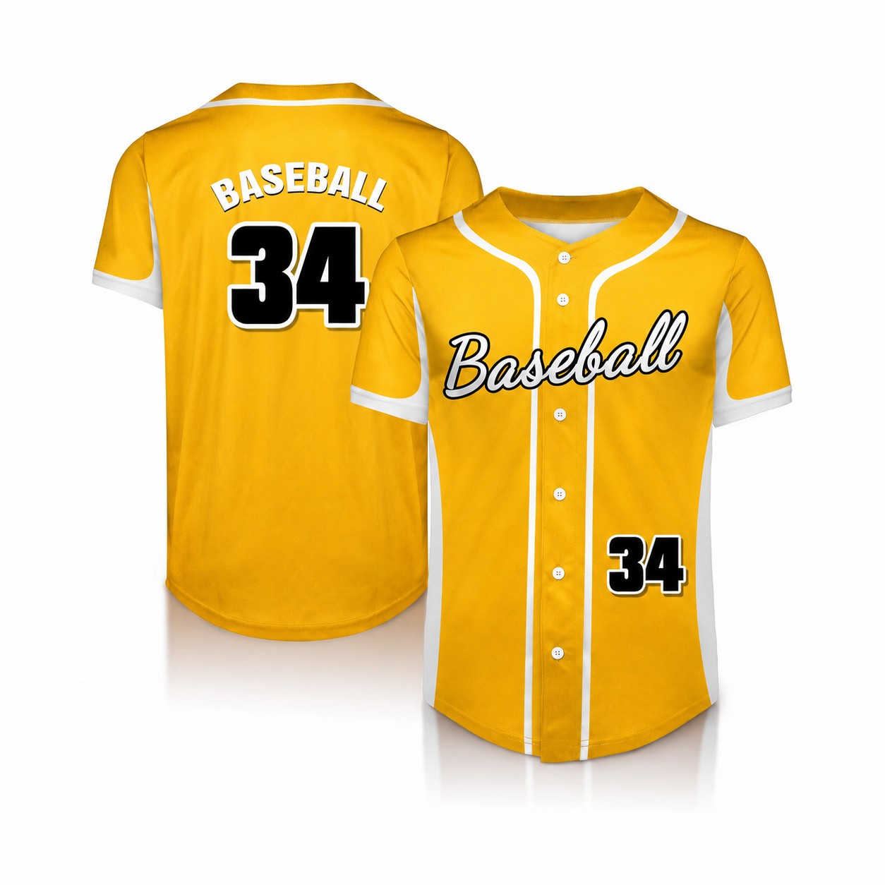 Interlock Mesh Fabric Sports Jersey — Gold