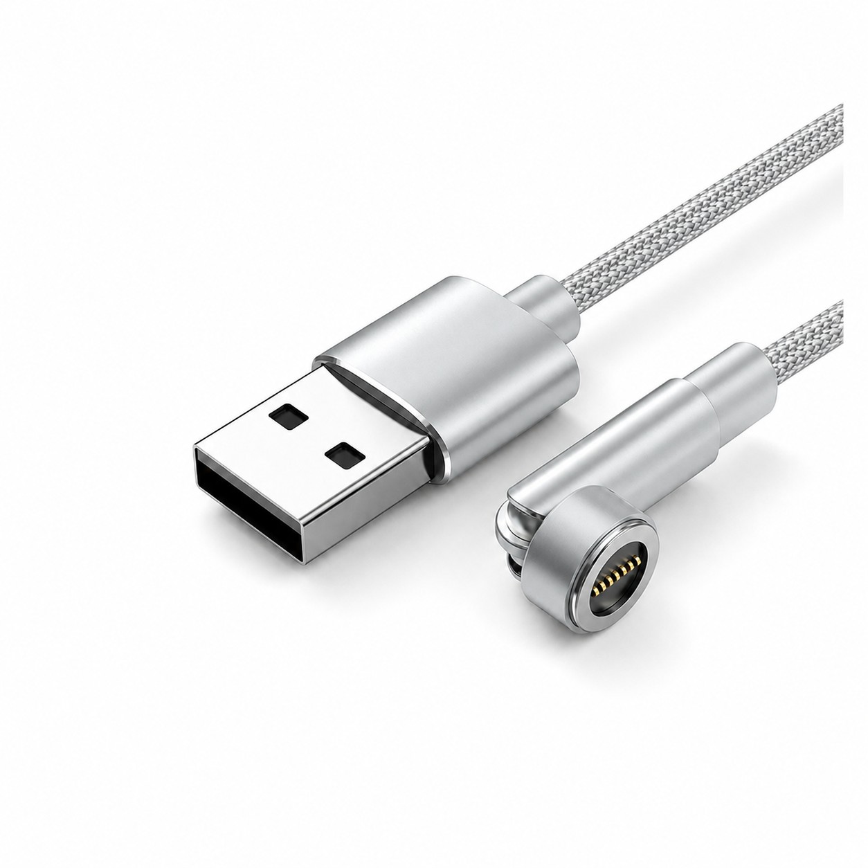Magnetic Rotating Charging Cable Kit — Silver