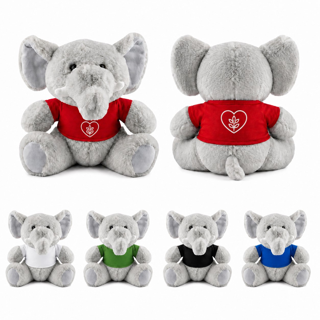 Polyester Elephant Plush Toy With Shirt