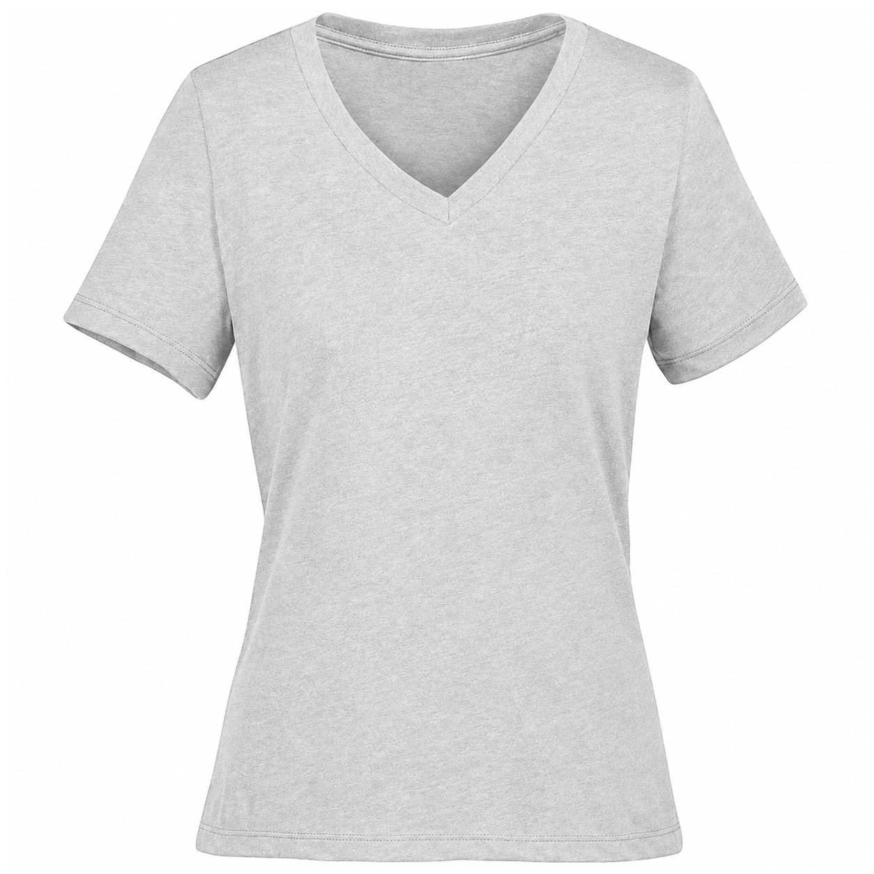 Relaxed Ladies V Neck Heather Tee — Silver