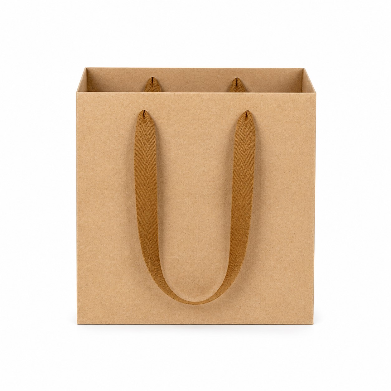 Cube Kraft Paper Gift Bag With Soft Handles — view 2