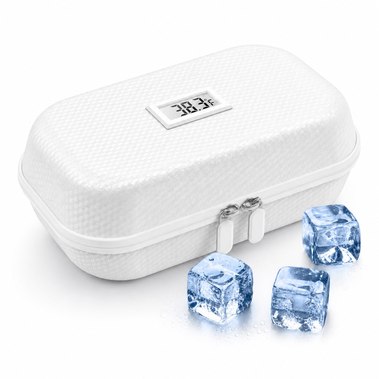 Medication Cooler Case With Temperature Readout — White