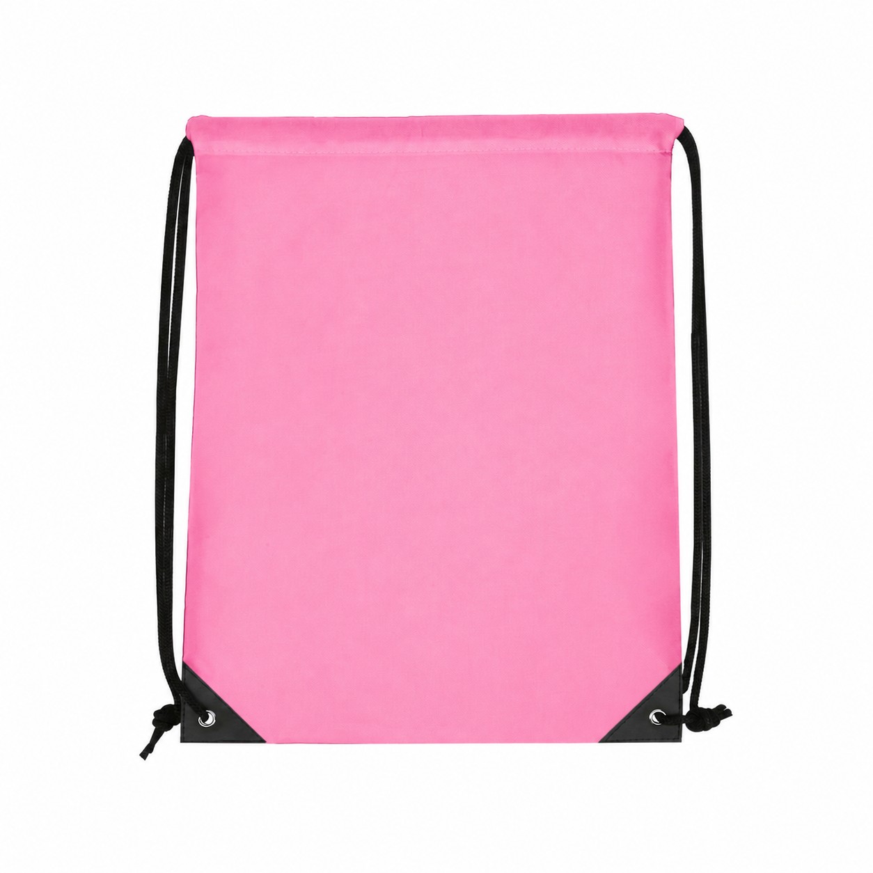 Metal Grommets Polyester Drawstring Bag — Pink