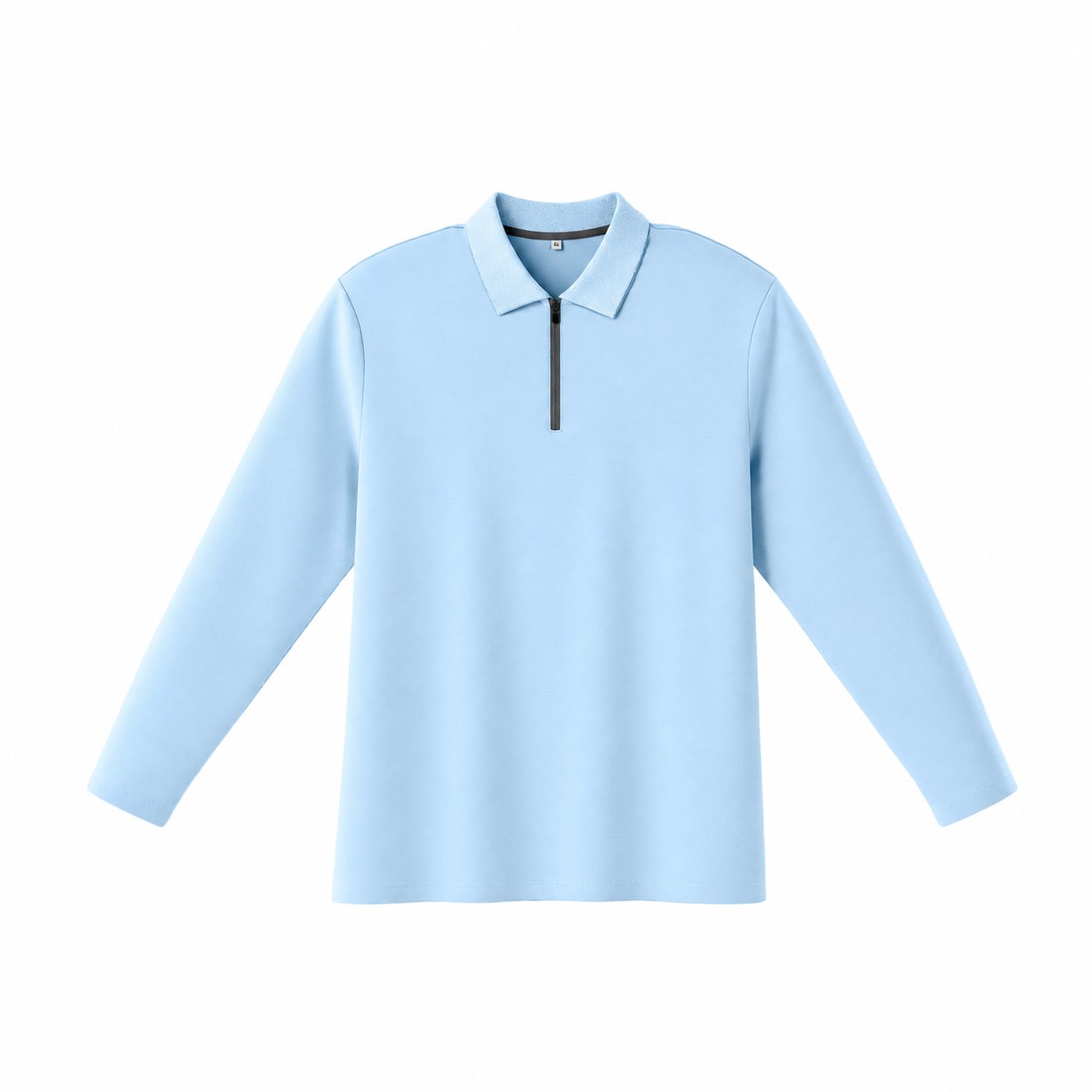Cotton Blend Quarter Zip Pullover — Baby Blue