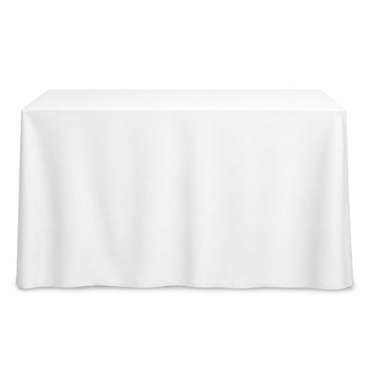 Eight Foot Elastic Fabric Table Cover — White