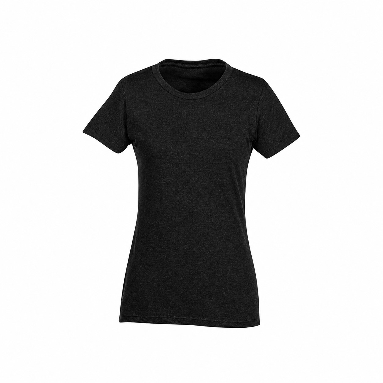 Ladies Cotton Polyester Crew Tee — Black