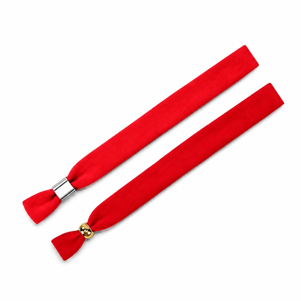 Polyester Wristband With Two-Way Metal Lock — Red