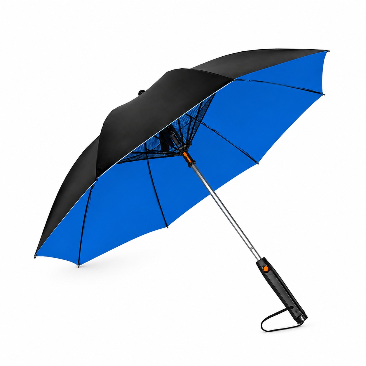 Cooling Fan Mist Umbrella — Blue