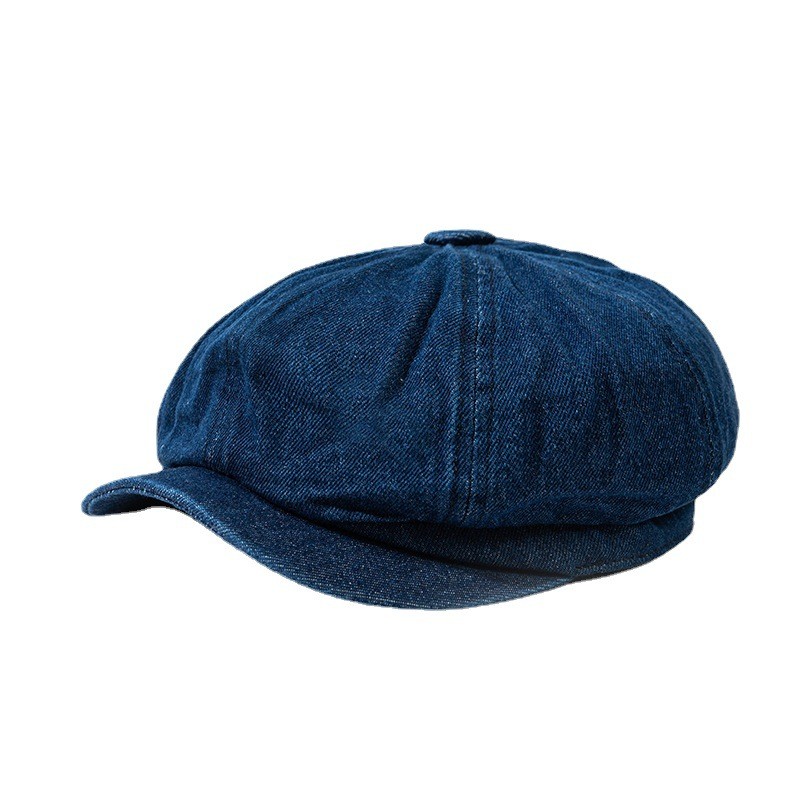Denim Look Octagonal Beret Cap — view 2