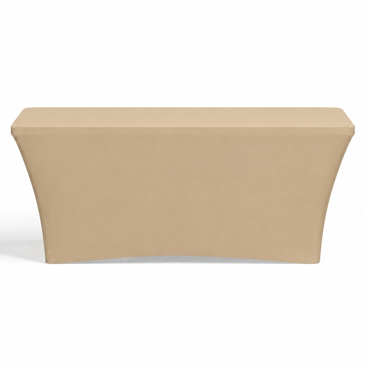 Zippered Six Foot Stretch Table Cover — Tan Beige