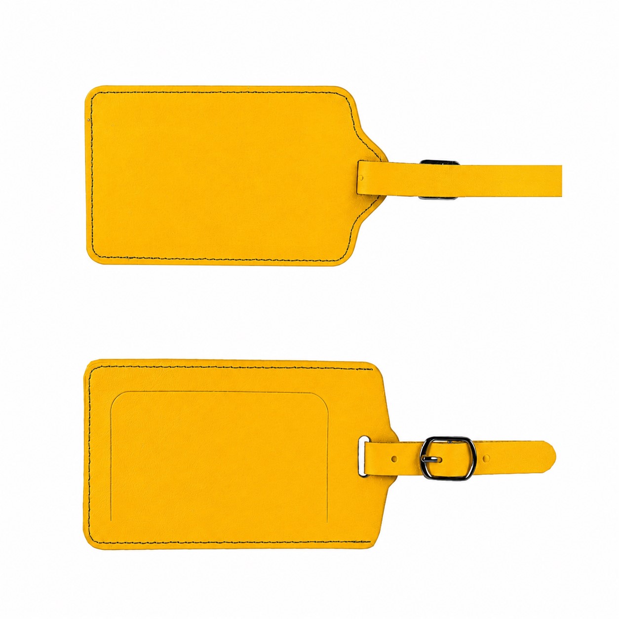 PU Leather Flip Luggage Tag — Yellow
