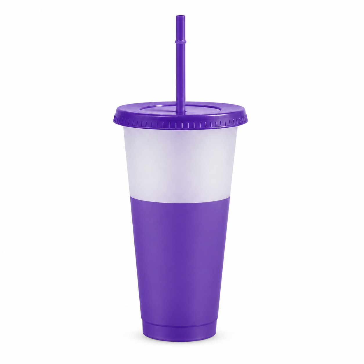 Color Changing 24 Oz Plastic Tumbler — Purple
