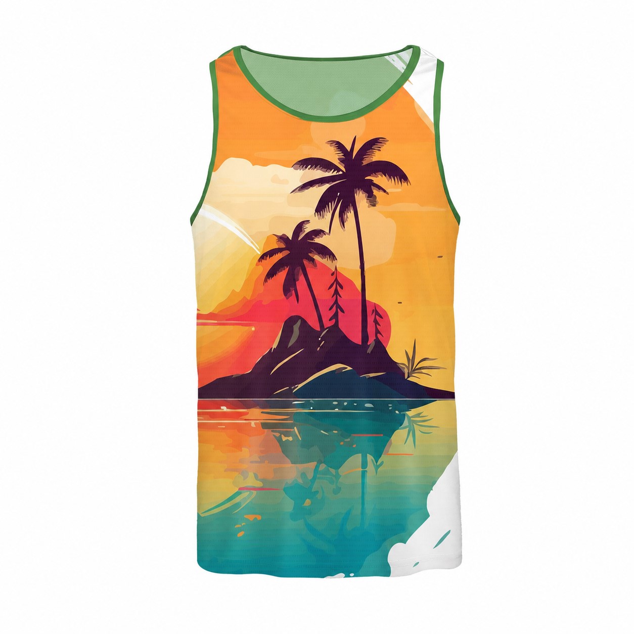 Birdseye Mesh Performance Tank Top — Green