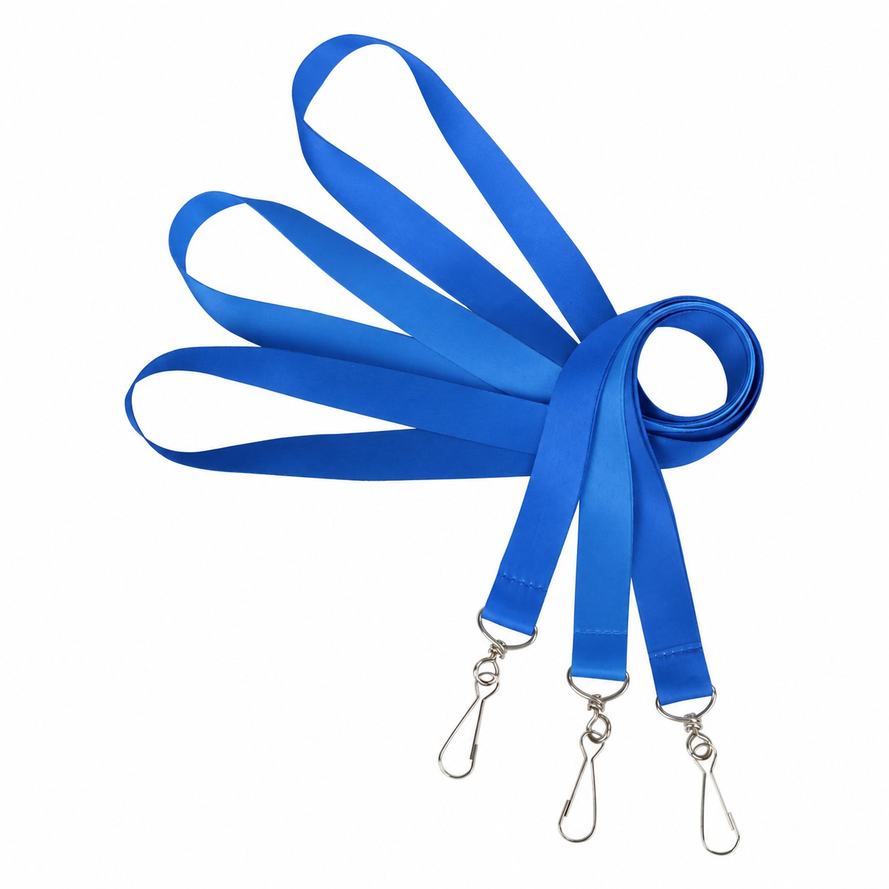 Polyester Lanyard With Clear Badge Holder — Blue