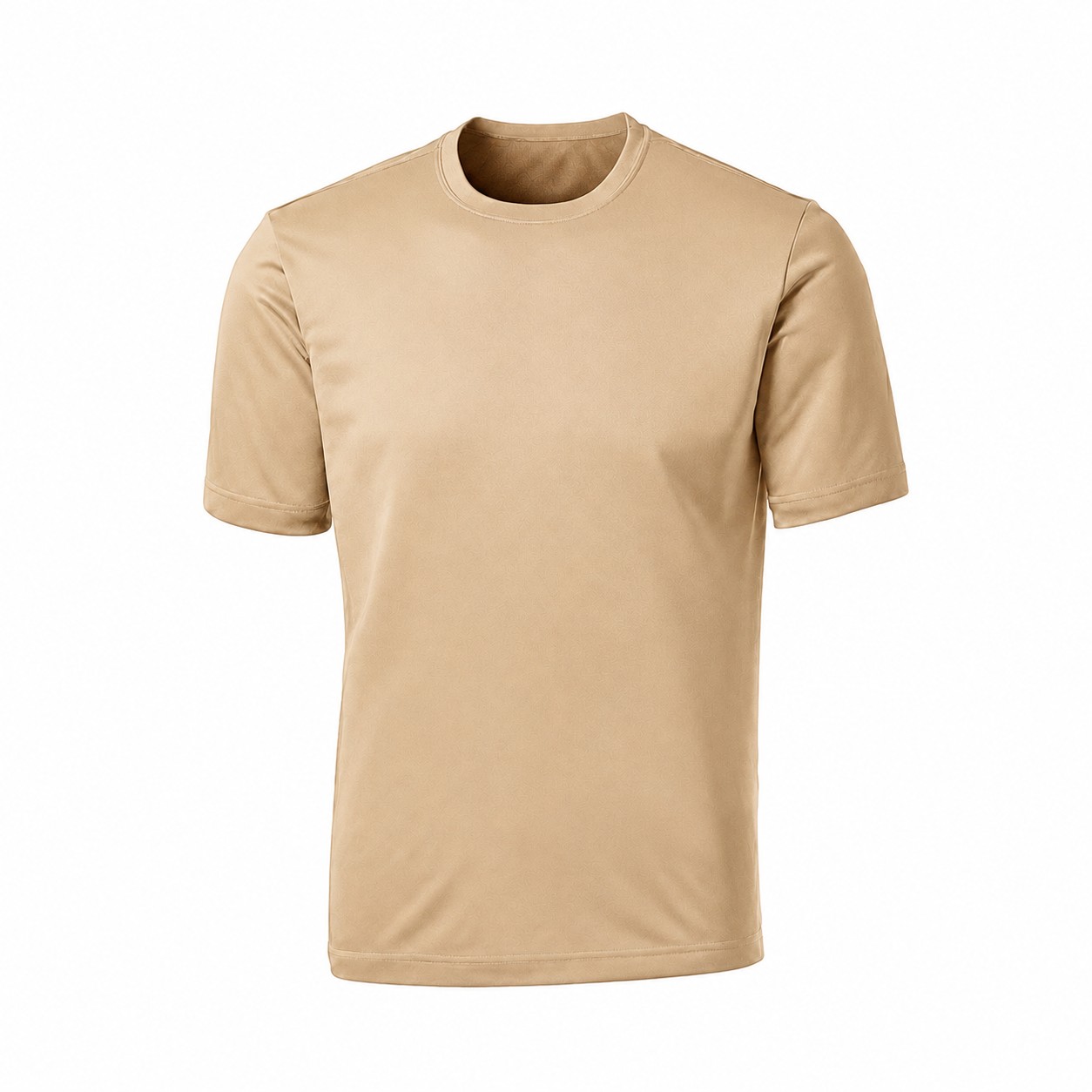 Men's Polyester Athletic Crewneck T-Shirt — Tan Beige