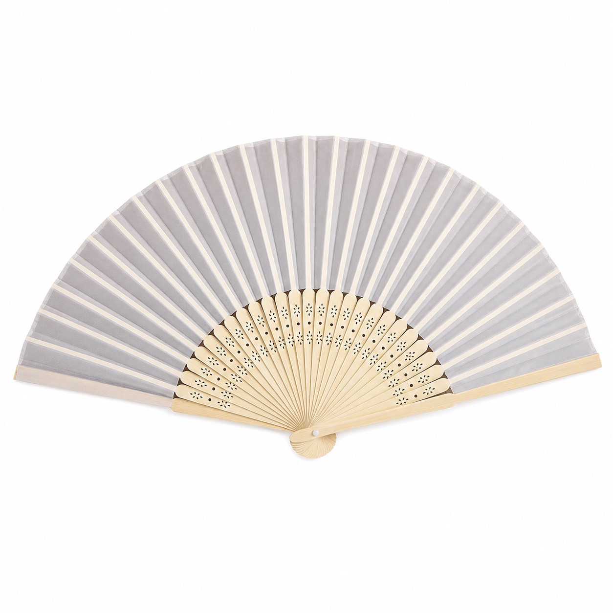 Openwork Bamboo Silk Folding Fan — view 2