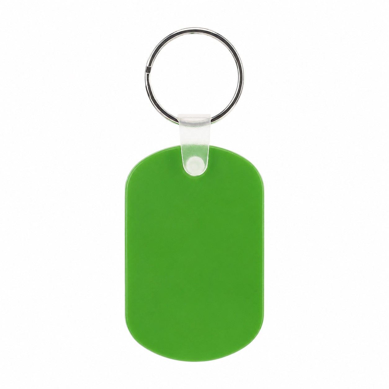 PVC Oval Key Tag Ring — Grass Green