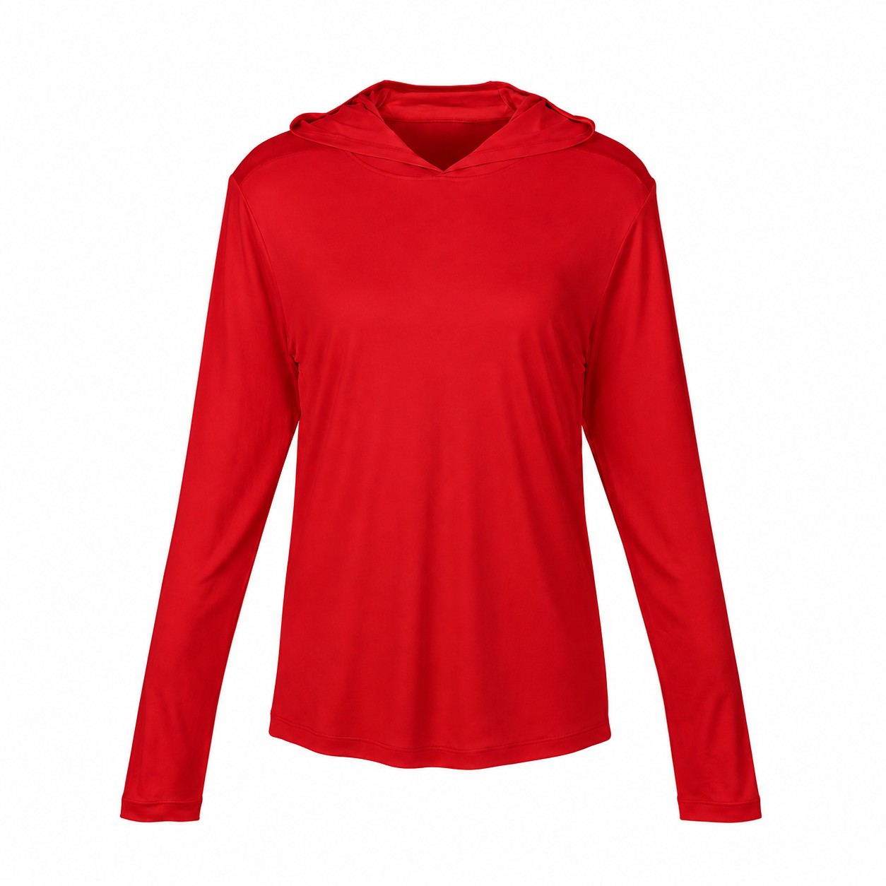 Polyester Hooded Sun Shirt — Red