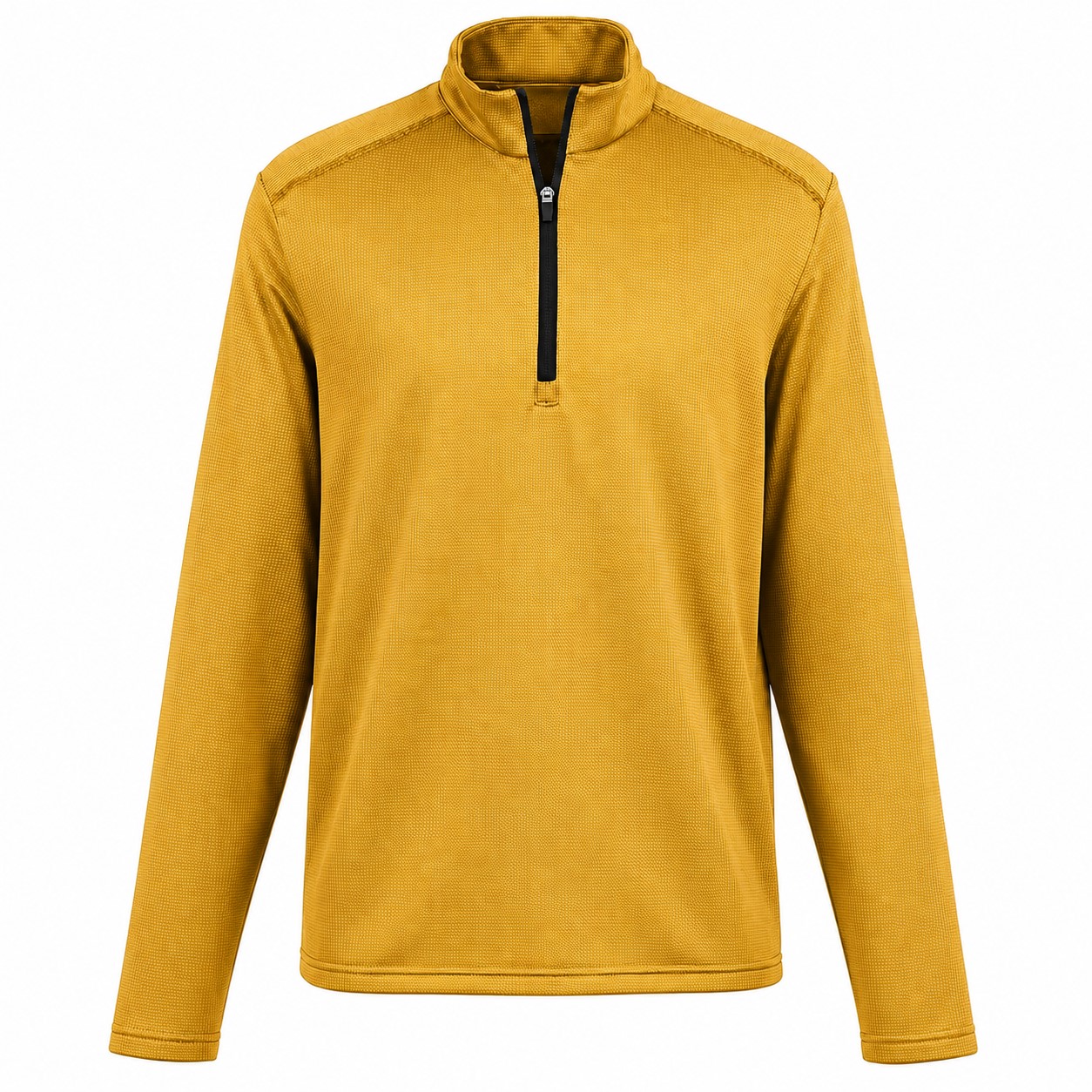 Houndstooth Fleece Quarter Zip Pullover — Gold