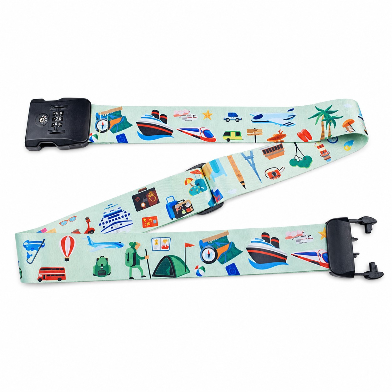 Locking Polyester Cross Suitcase Strap — view 2
