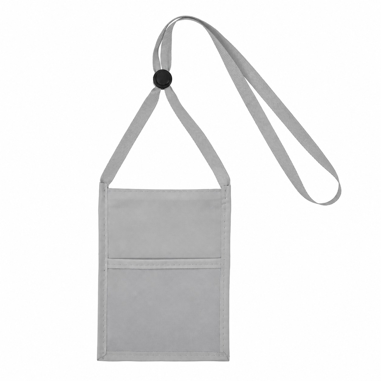 Adjustable Lanyard Badge Wallet — Light Gray