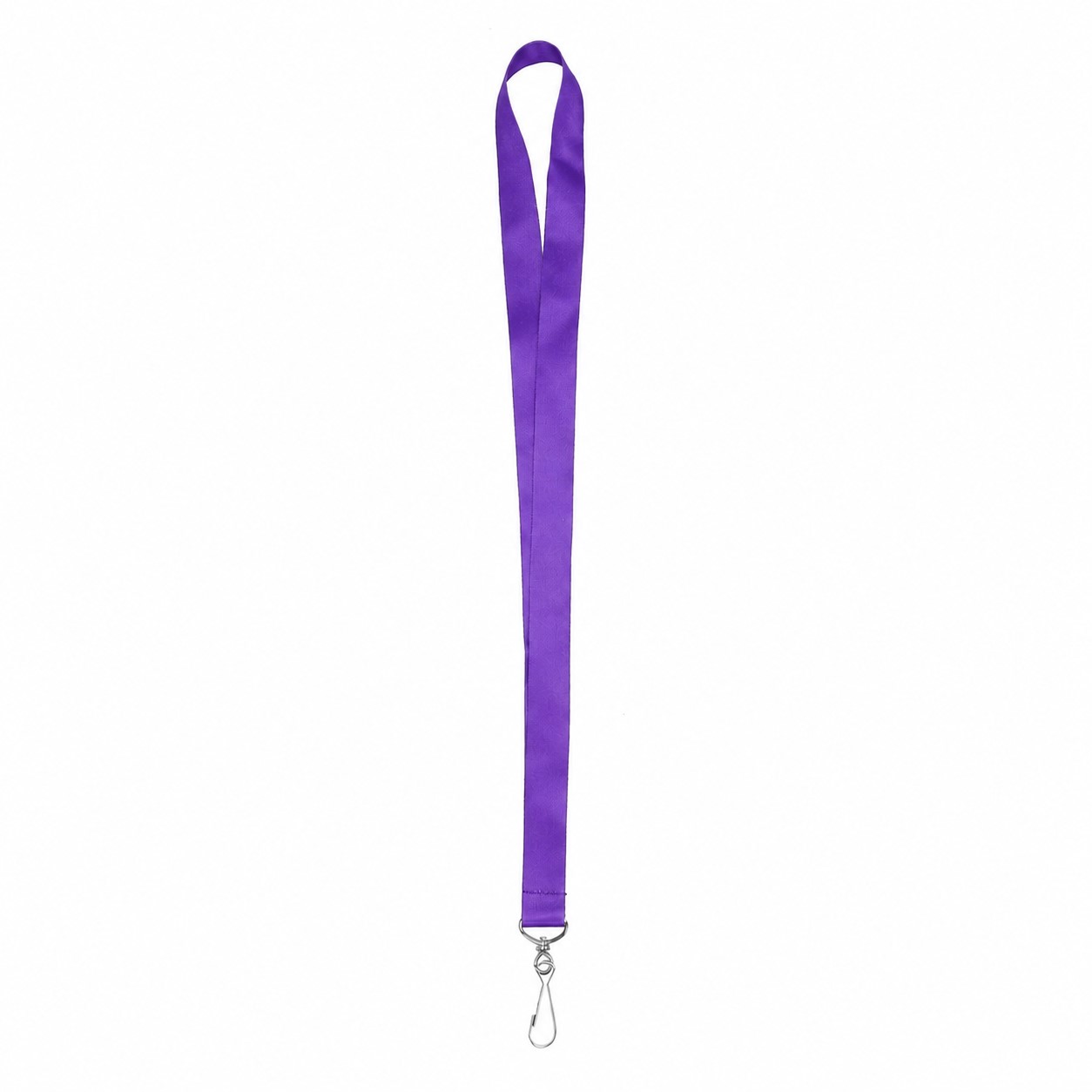 Satin Polyester J-Hook Lanyard — Purple