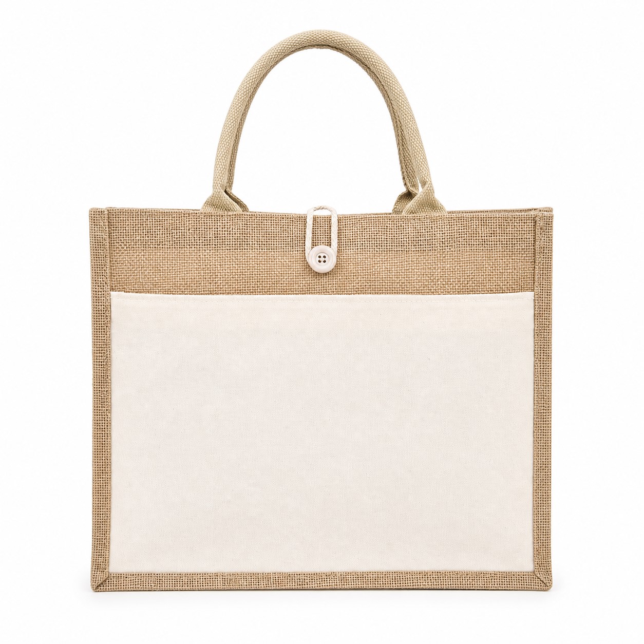 Gusseted Linen Carryall Tote With Front Pocket — view 2