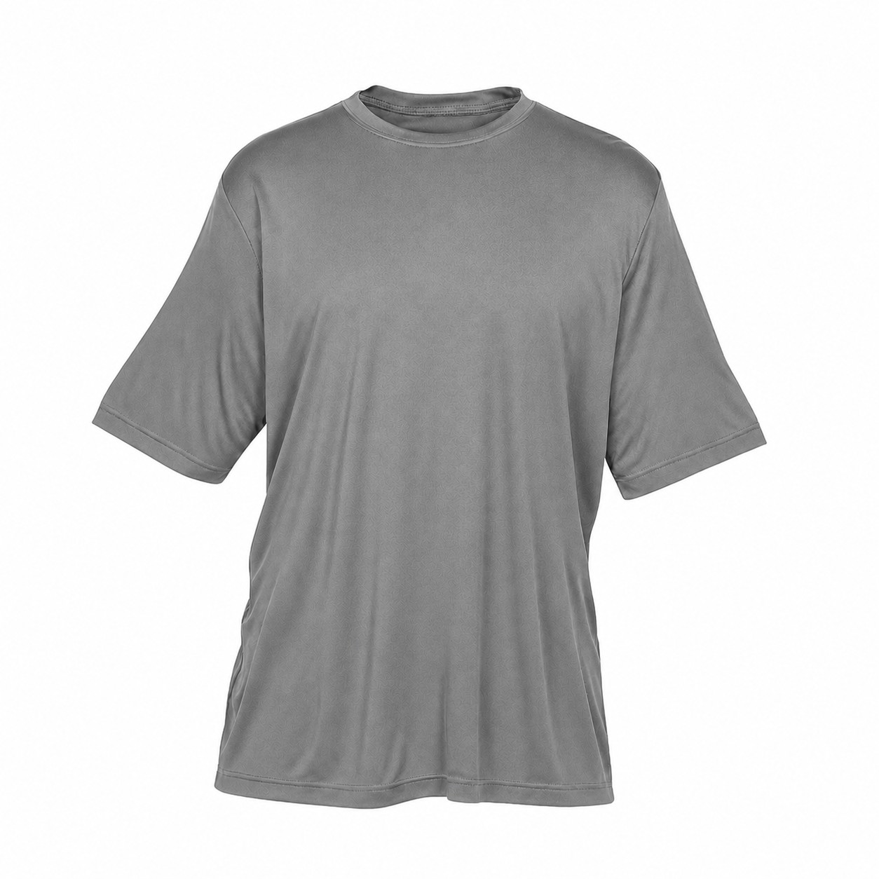 Polyester Performance Crewneck Tee — Gray