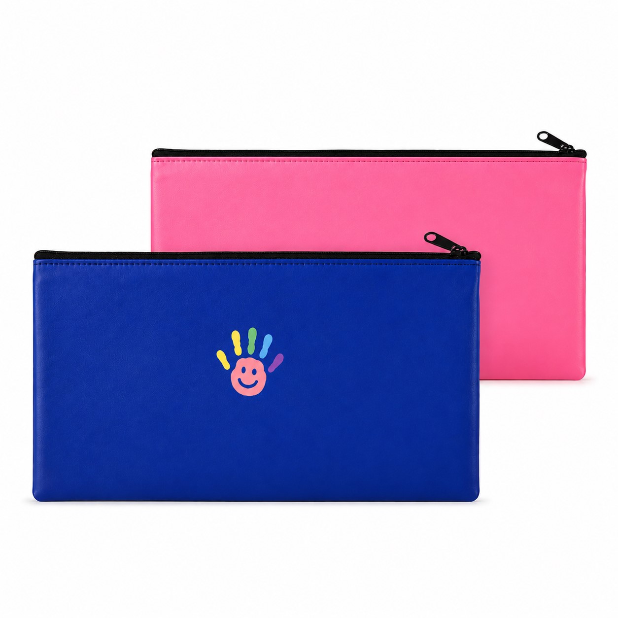 Slim PU Zippered Pencil Case