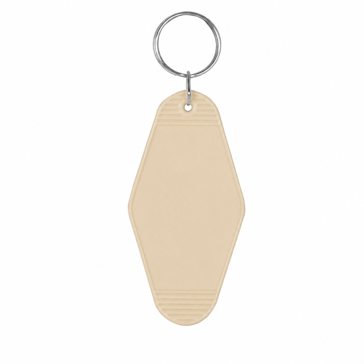 Plastic Motel Key Tag Ring — Beige