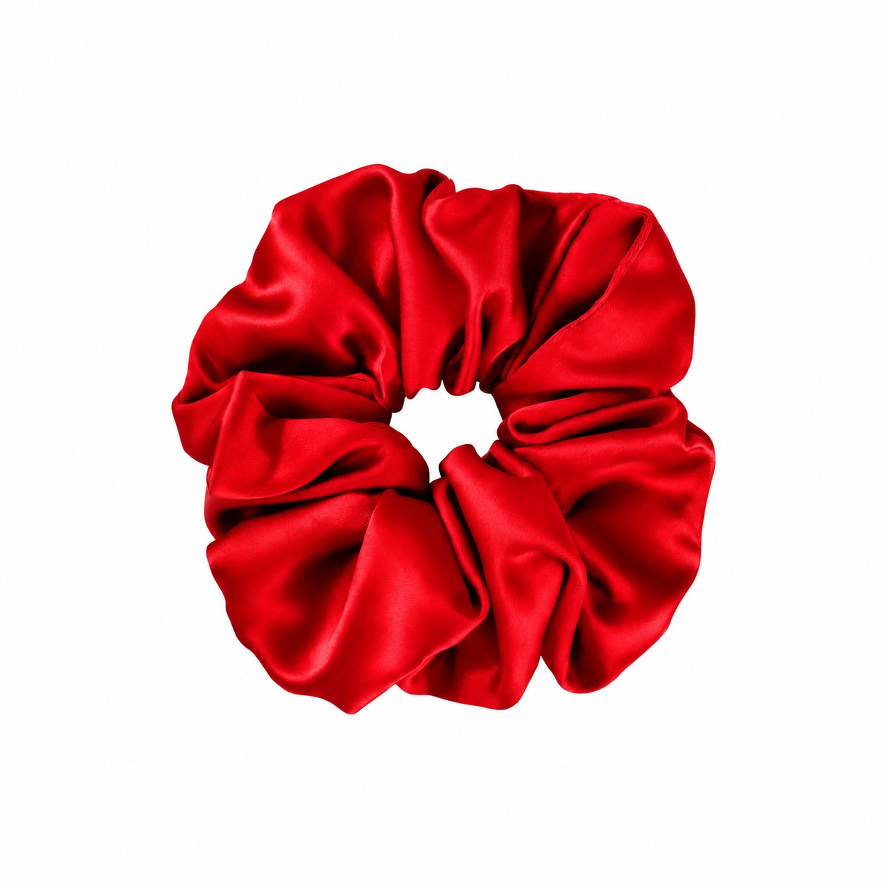 Satin Elastic Hair Scrunchie — Red