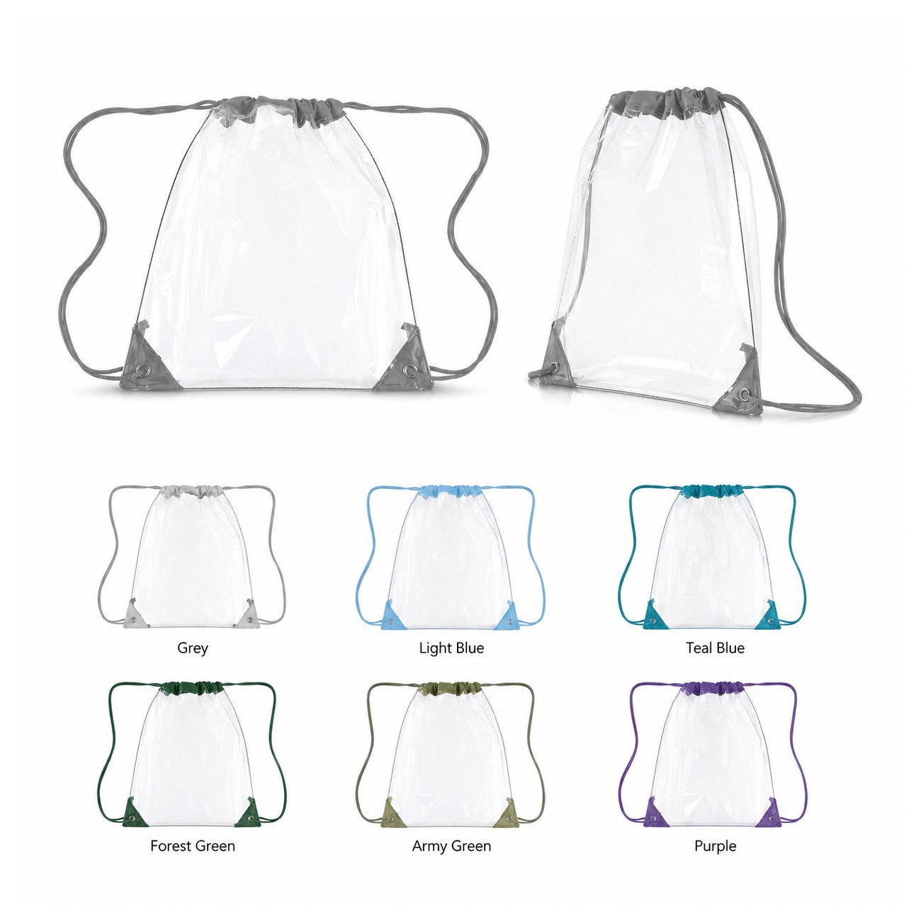 PVC And 210D Polyester Drawstring Bag