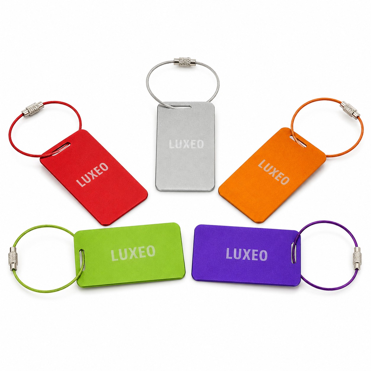 Slim Aluminum Travel Tag With Cable