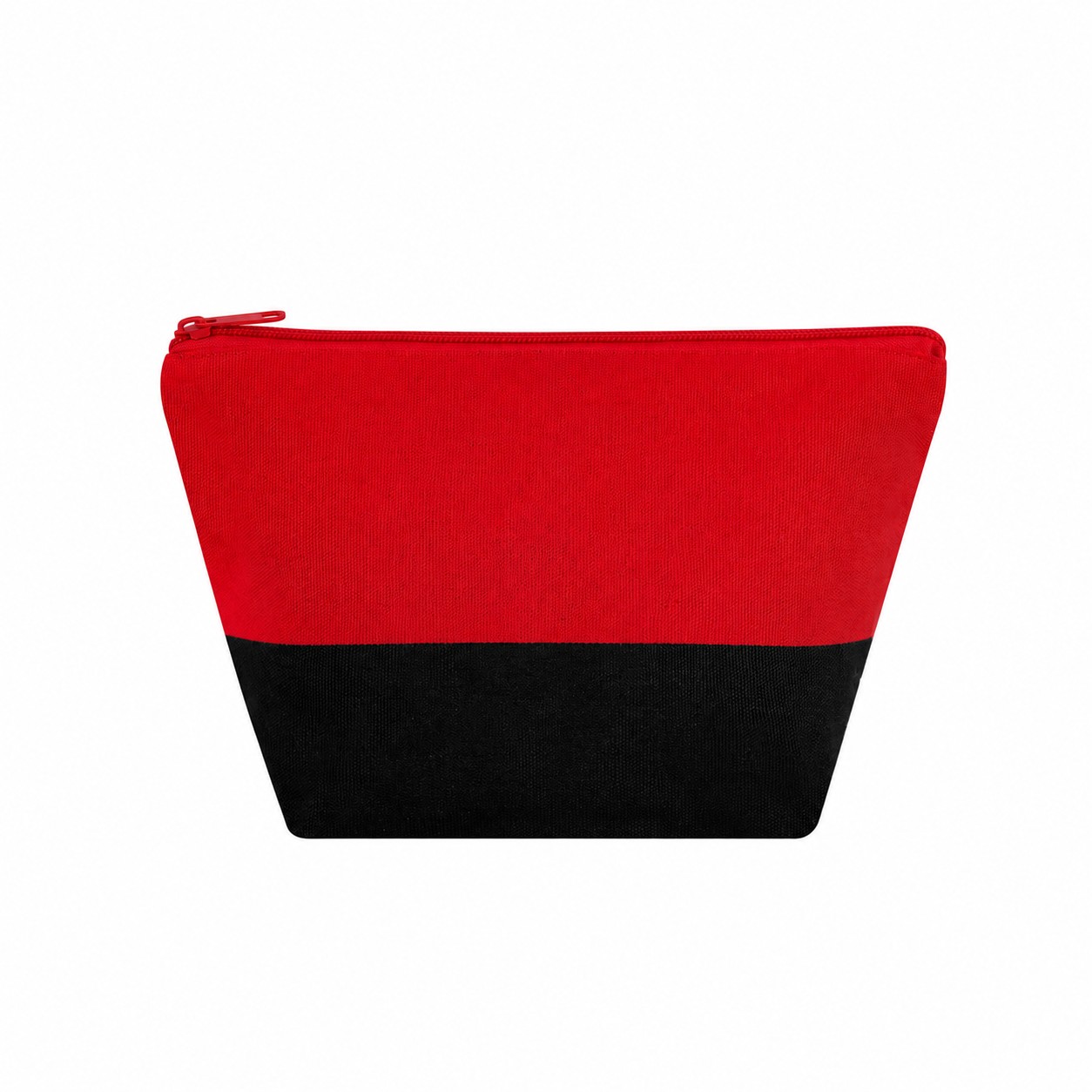 Canvas Zippered Storage Makeup Bag — Red