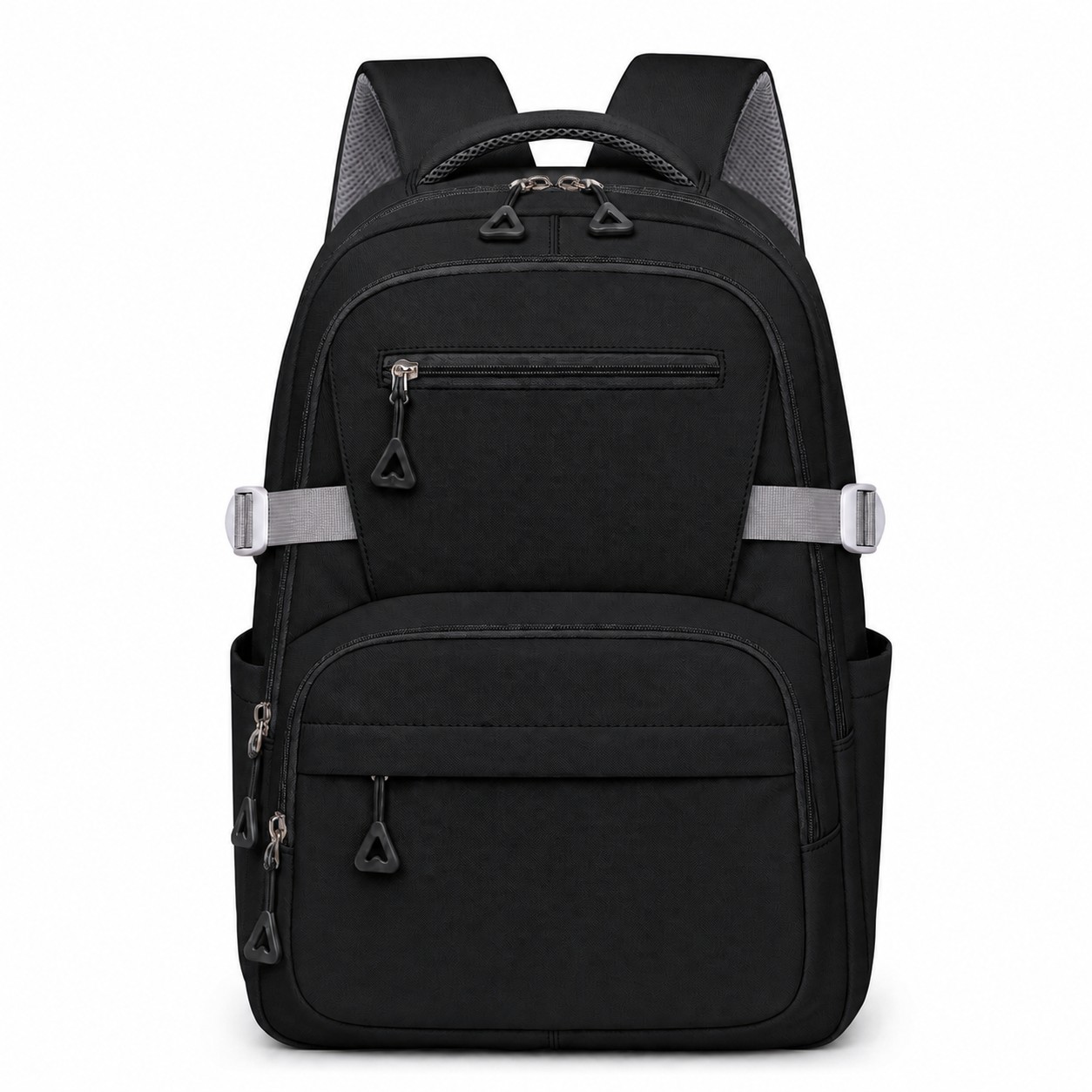 Oxford Cloth Laptop Backpack With Pockets — Black