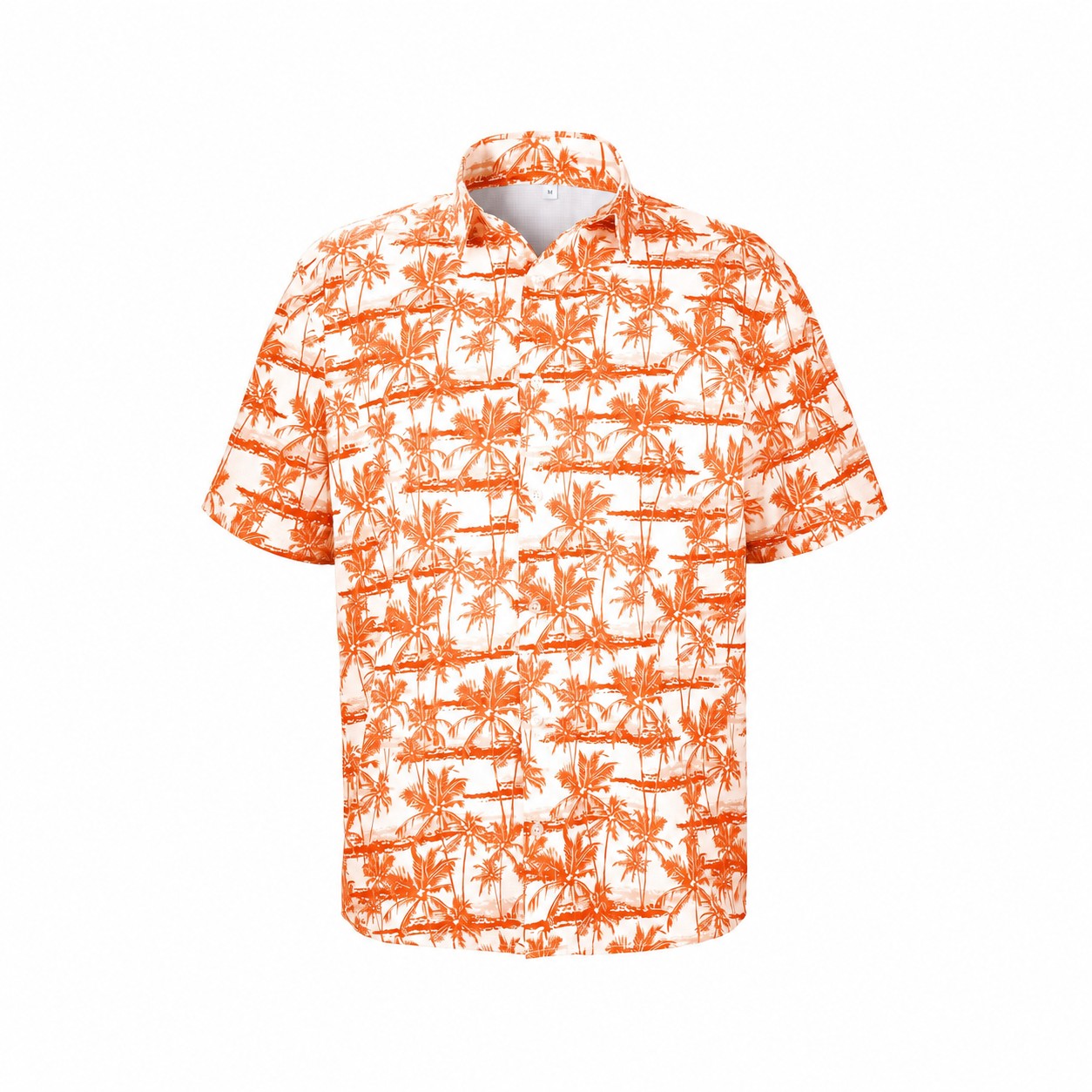 Breathable Polyester Mesh Hawaiian Shirt — Orange