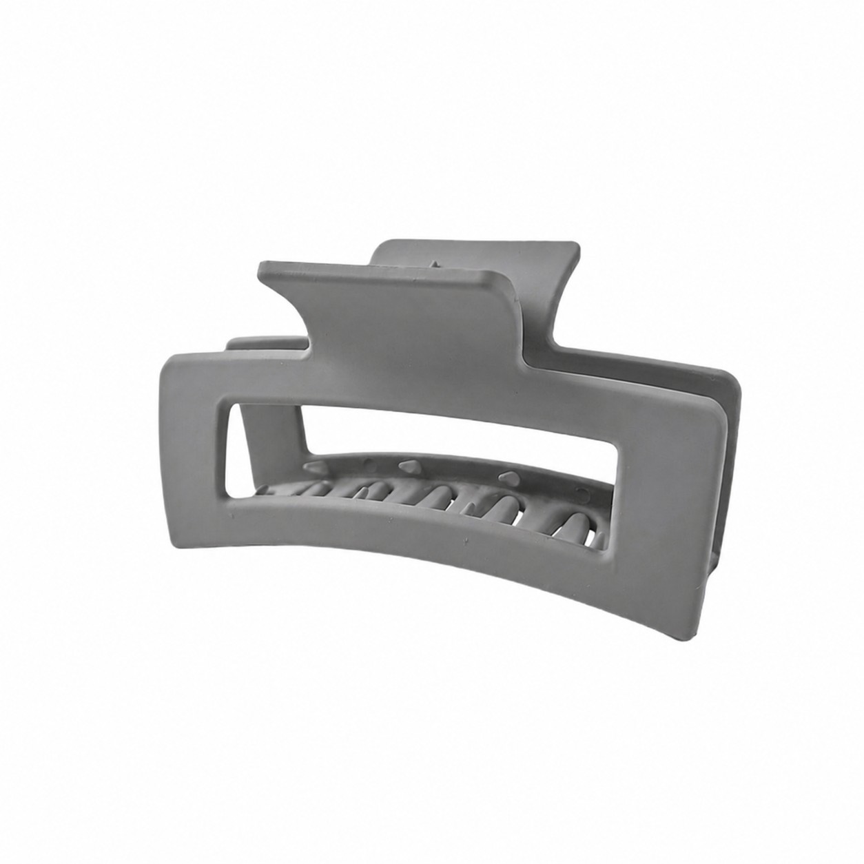 Rectangular Plastic Hair Claw Clip — Gray