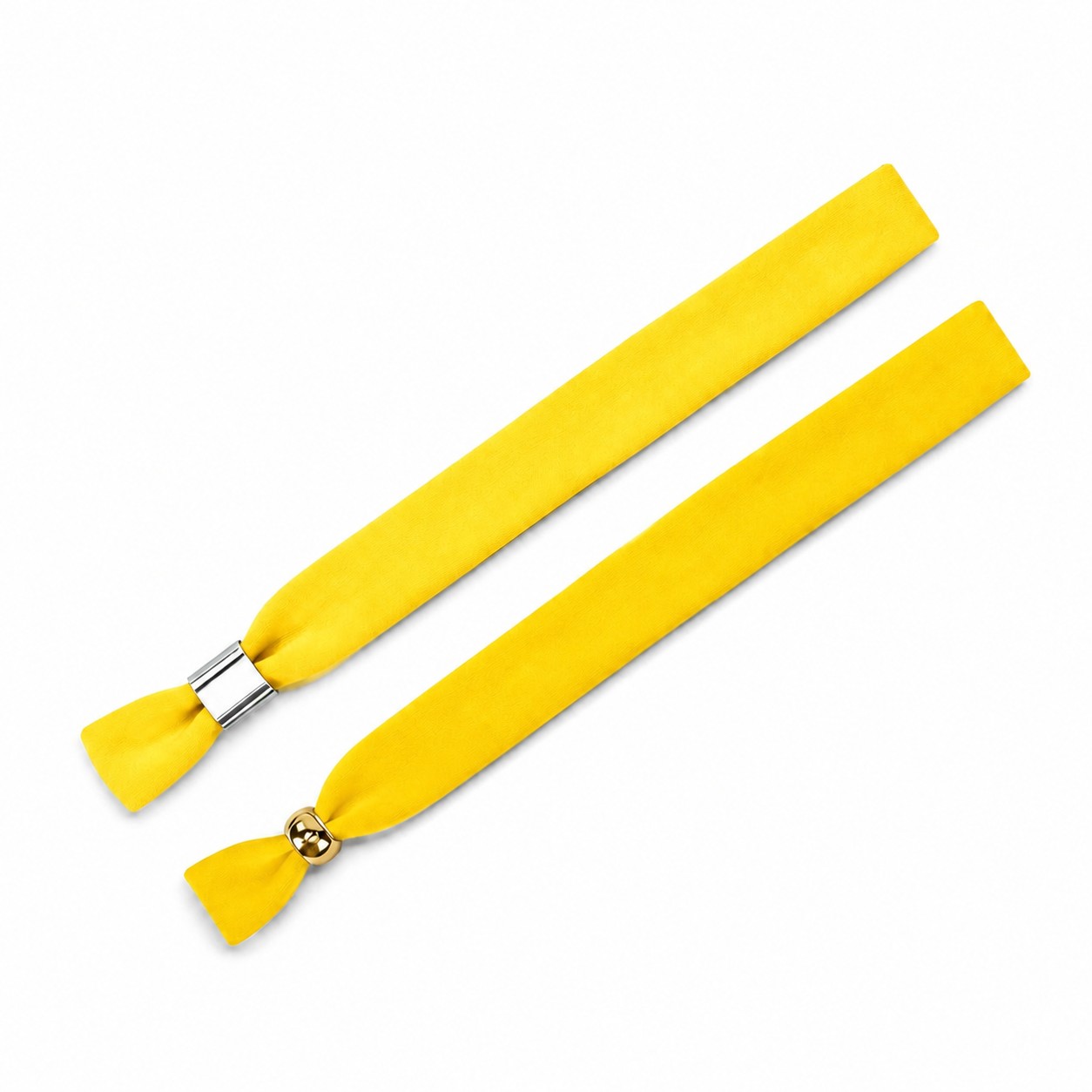 Polyester Wristband With Two-Way Metal Lock — Yellow
