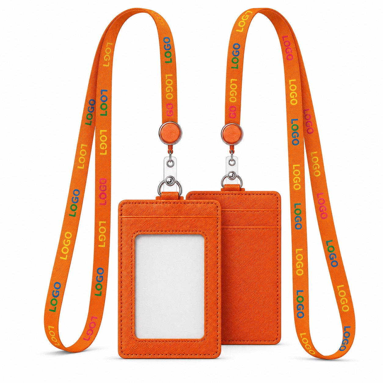PU Badge Holder With Retractable Lanyard