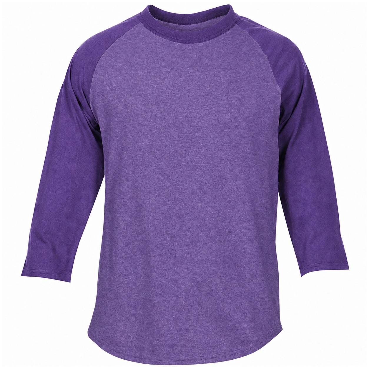 Cotton Colorblock Baseball Sleeve Shirt — Purple