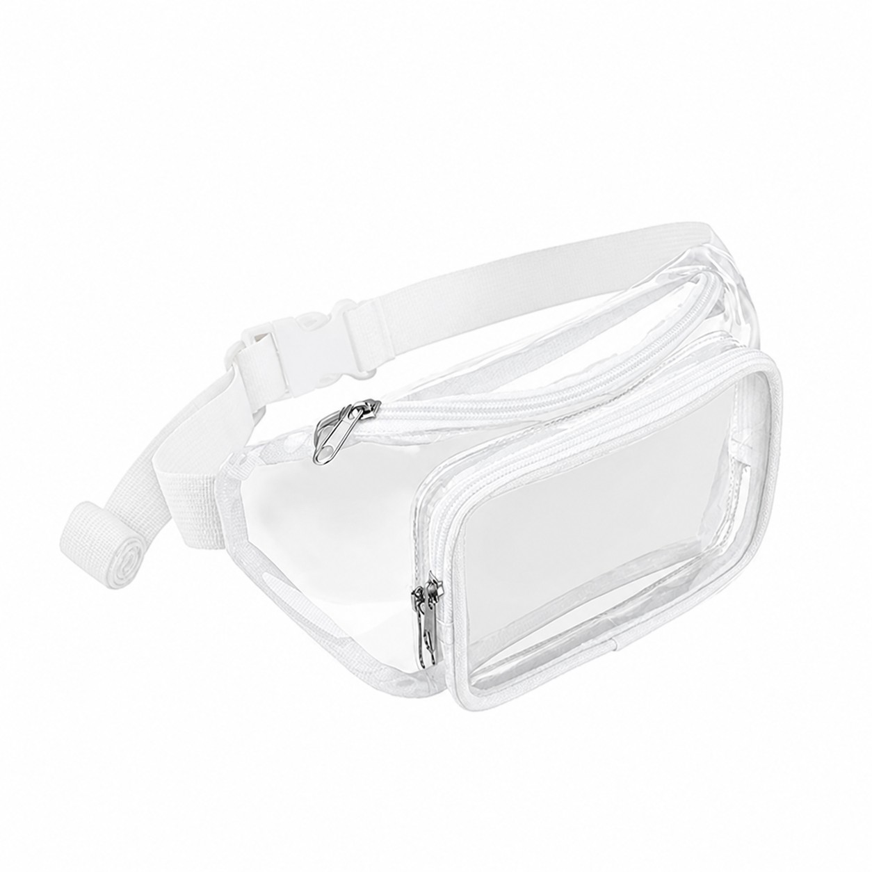 Clear PVC Stadium Waist Bag — White