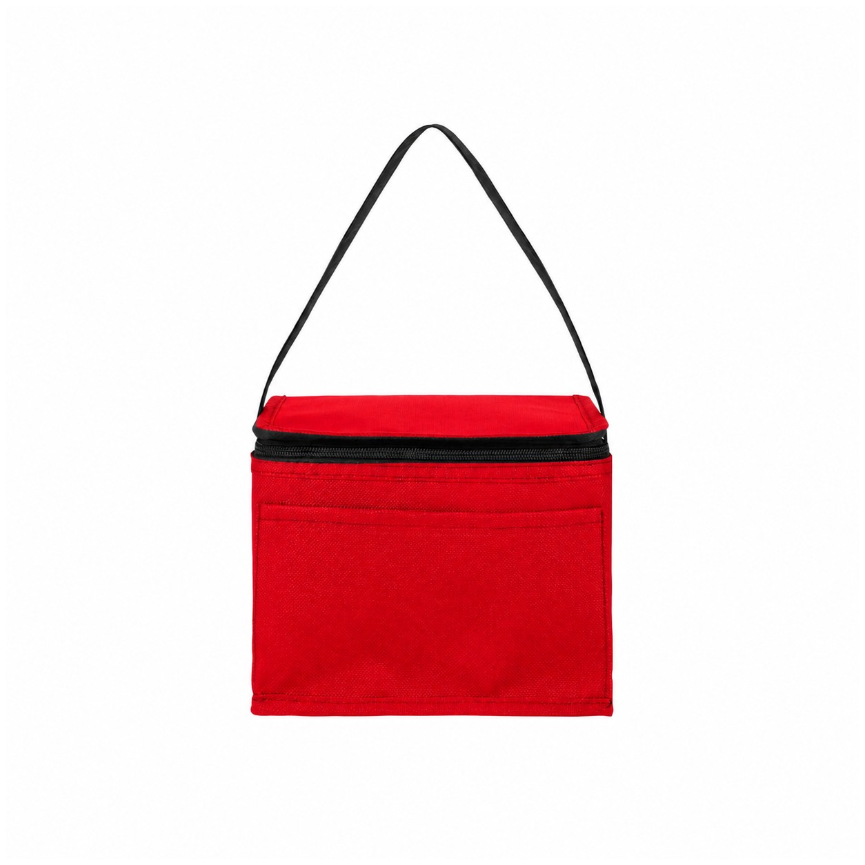 Zippered Storage Non-Woven Cooler Bag — Red