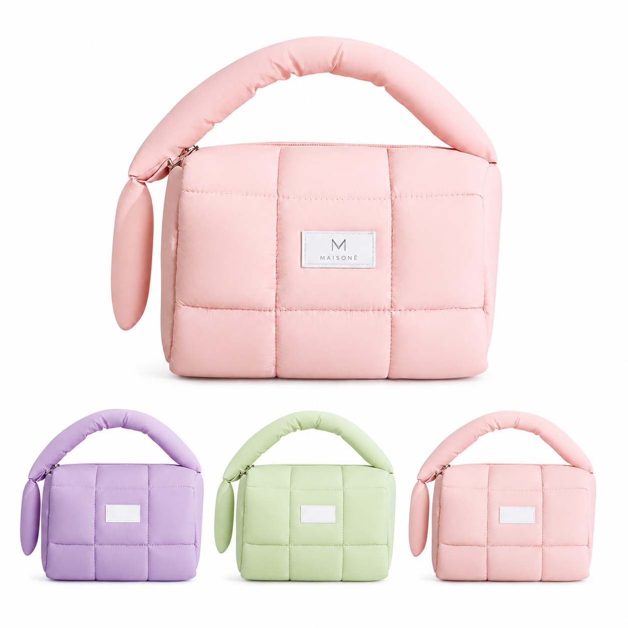 Quilted Nylon Puffy Makeup Pouch