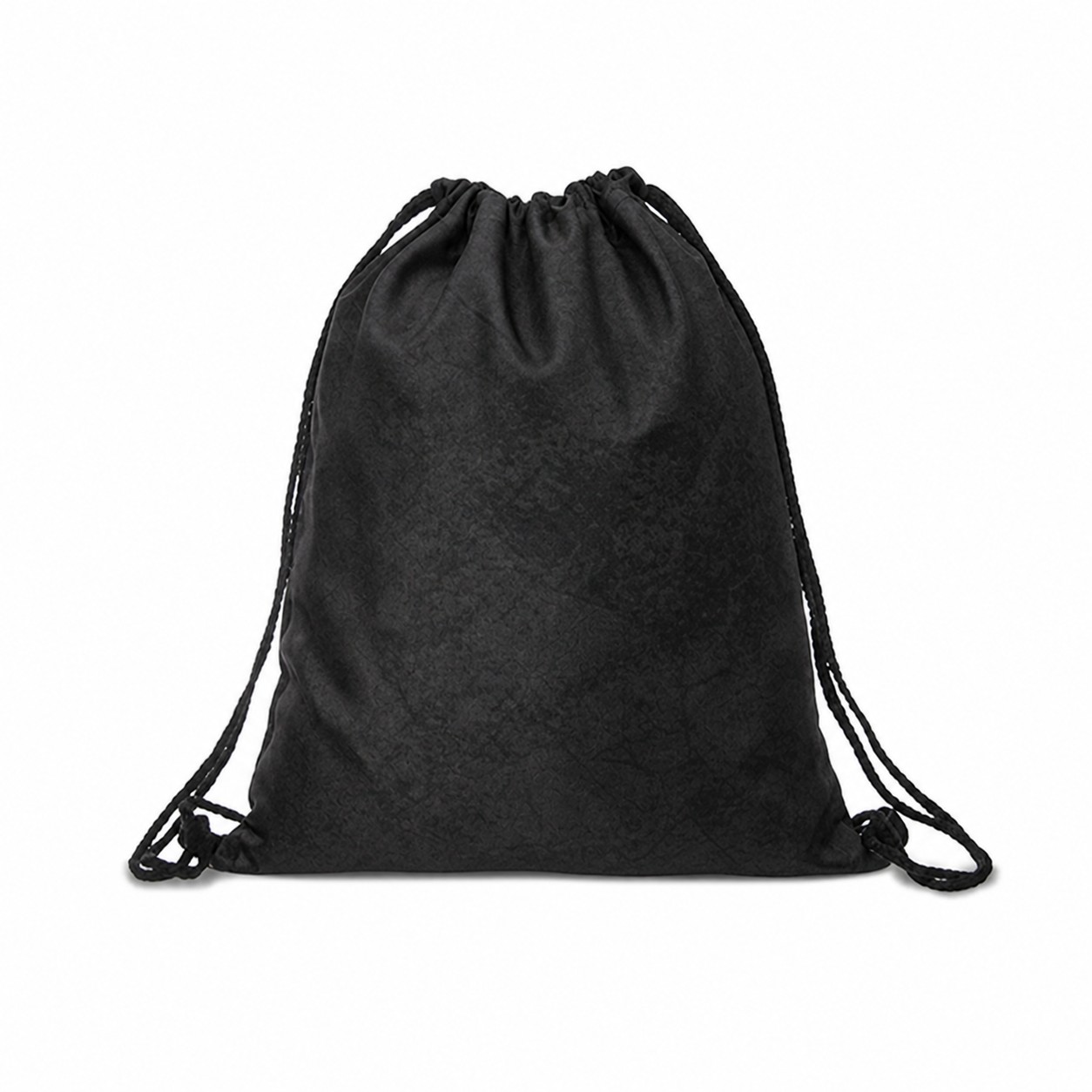 Polyester Flag Drawstring Backpack — Black