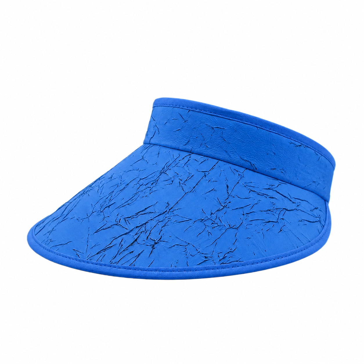 Polyester Foldable Open Crown Visor — Blue