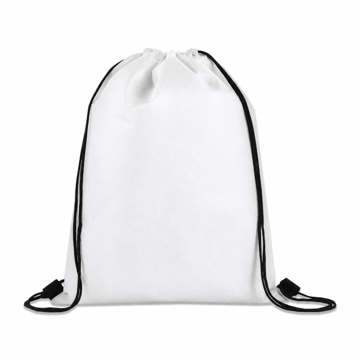 Large Non-Woven Drawstring Cinch Backpack — White