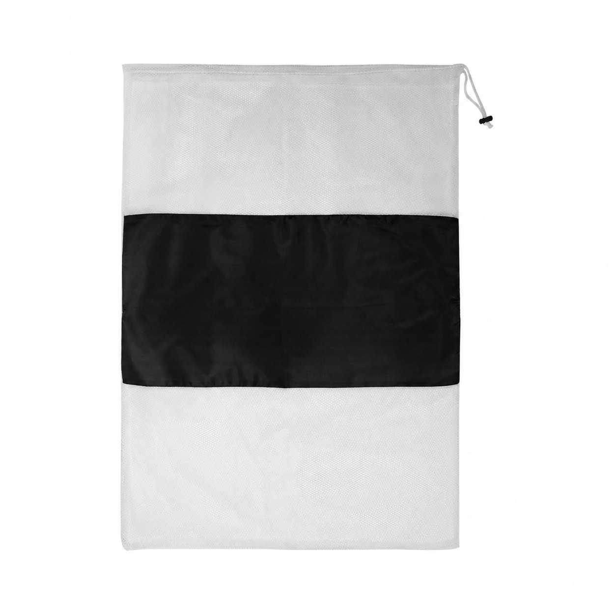 Nylon Mesh Drawstring Laundry Bag — Black