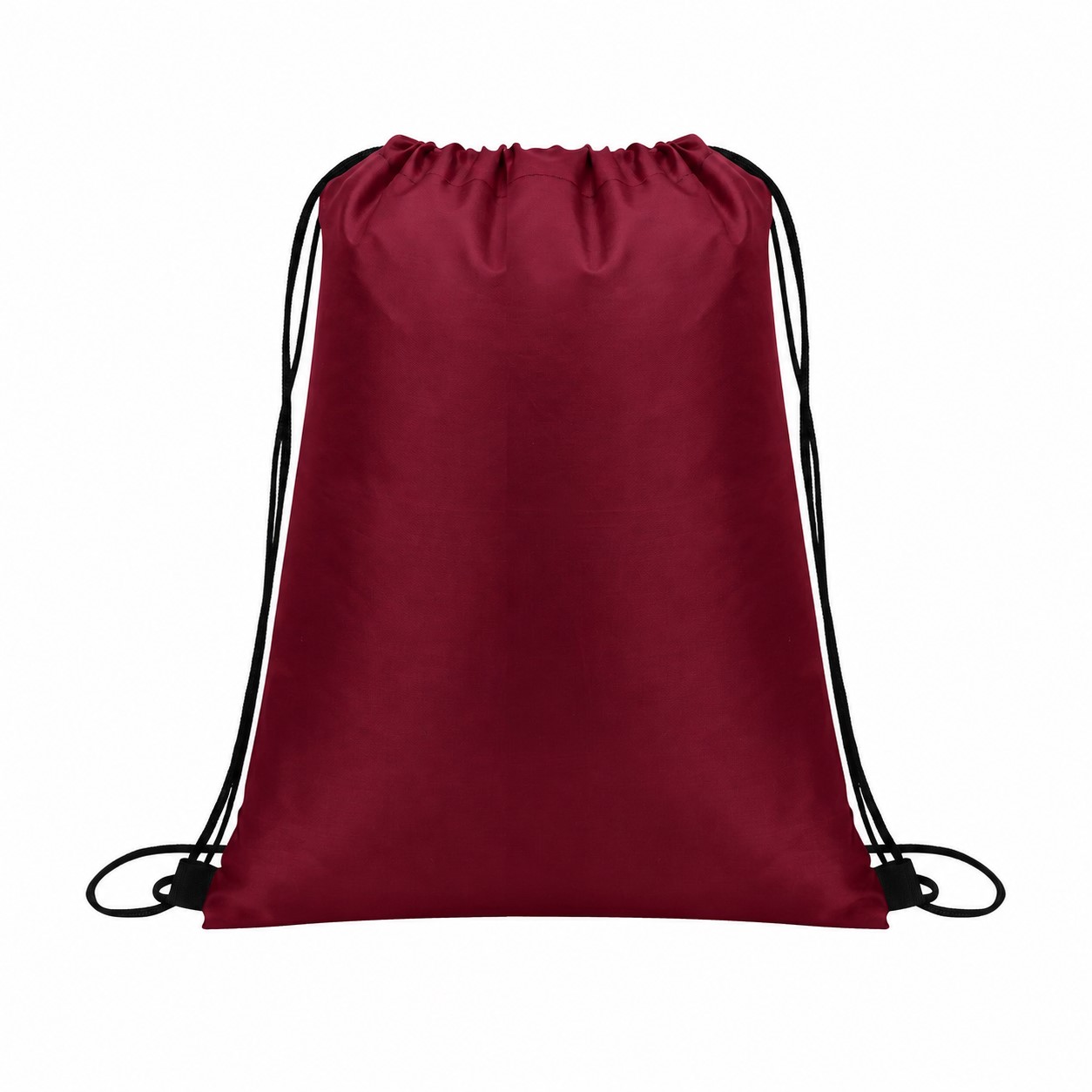 Drawcord Closure Drawstring Bag — Burgundy Red