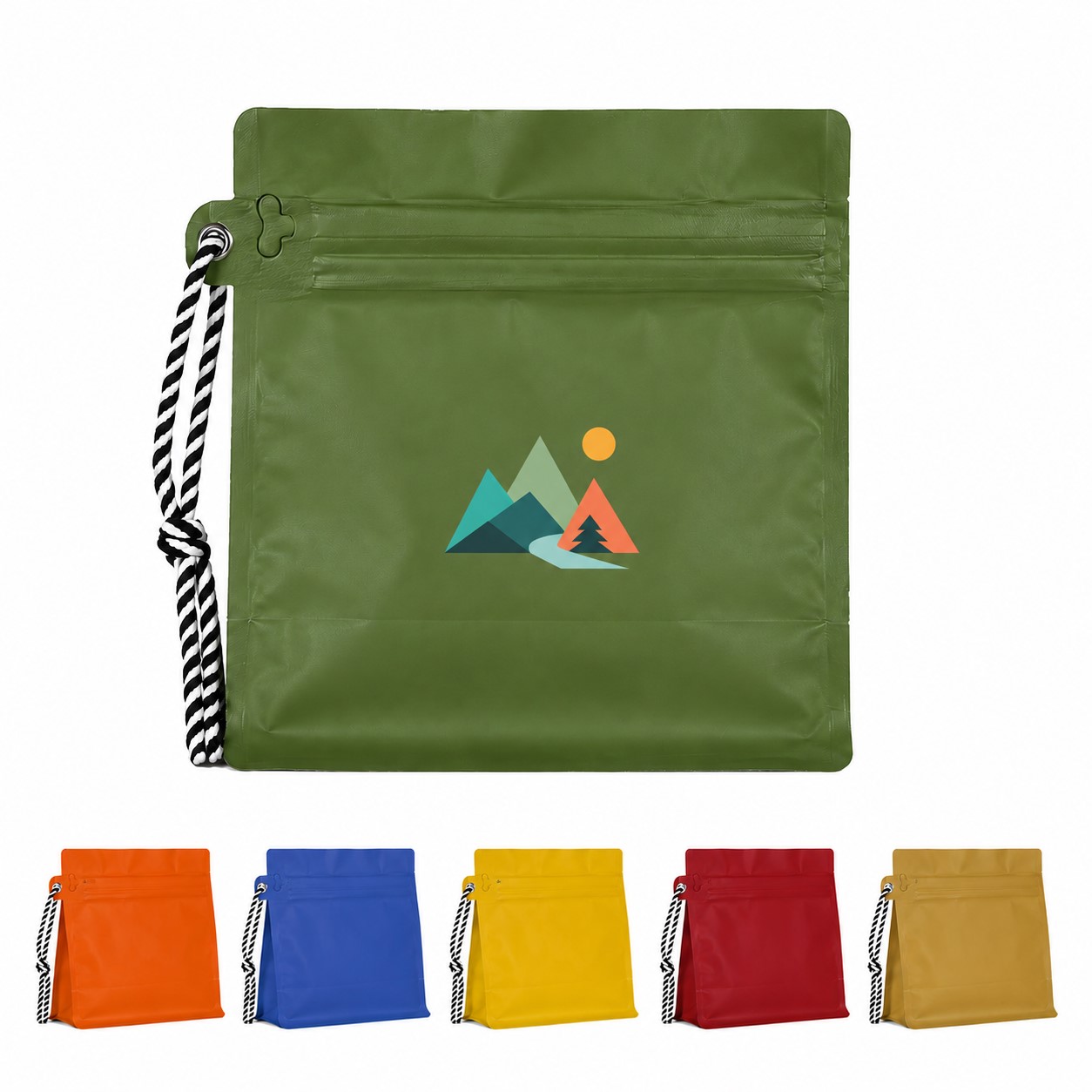 8 Oz Hanging Rope Zipper Coffee Pouch