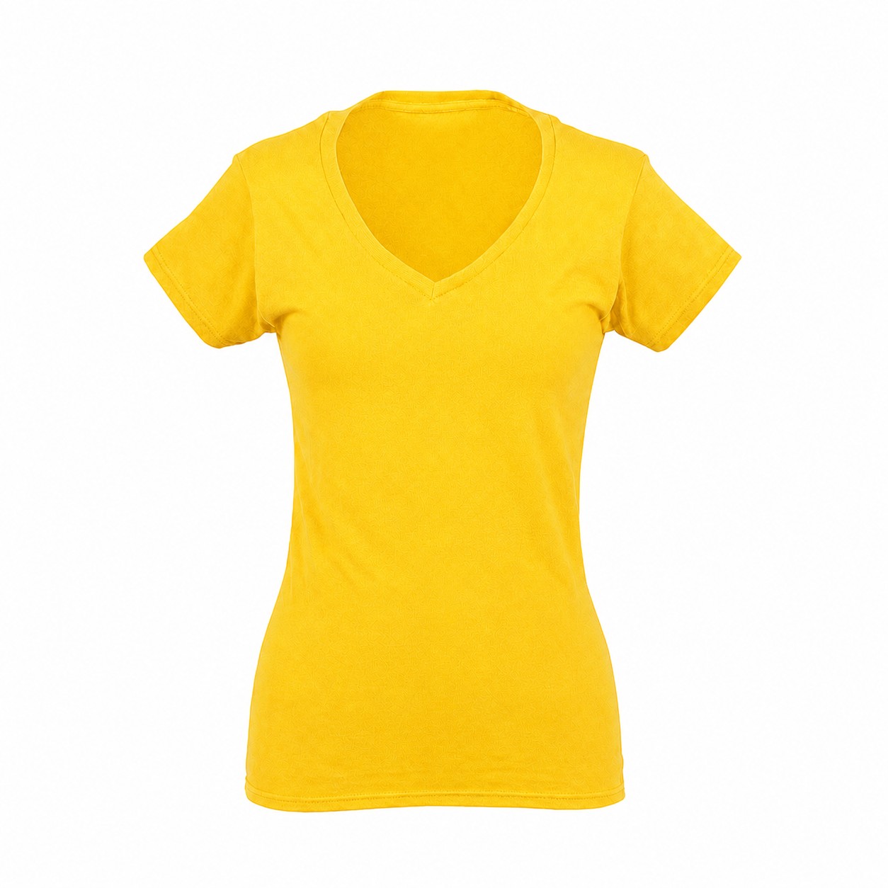 Ladies Soft Ringspun V Neck Tee — Yellow